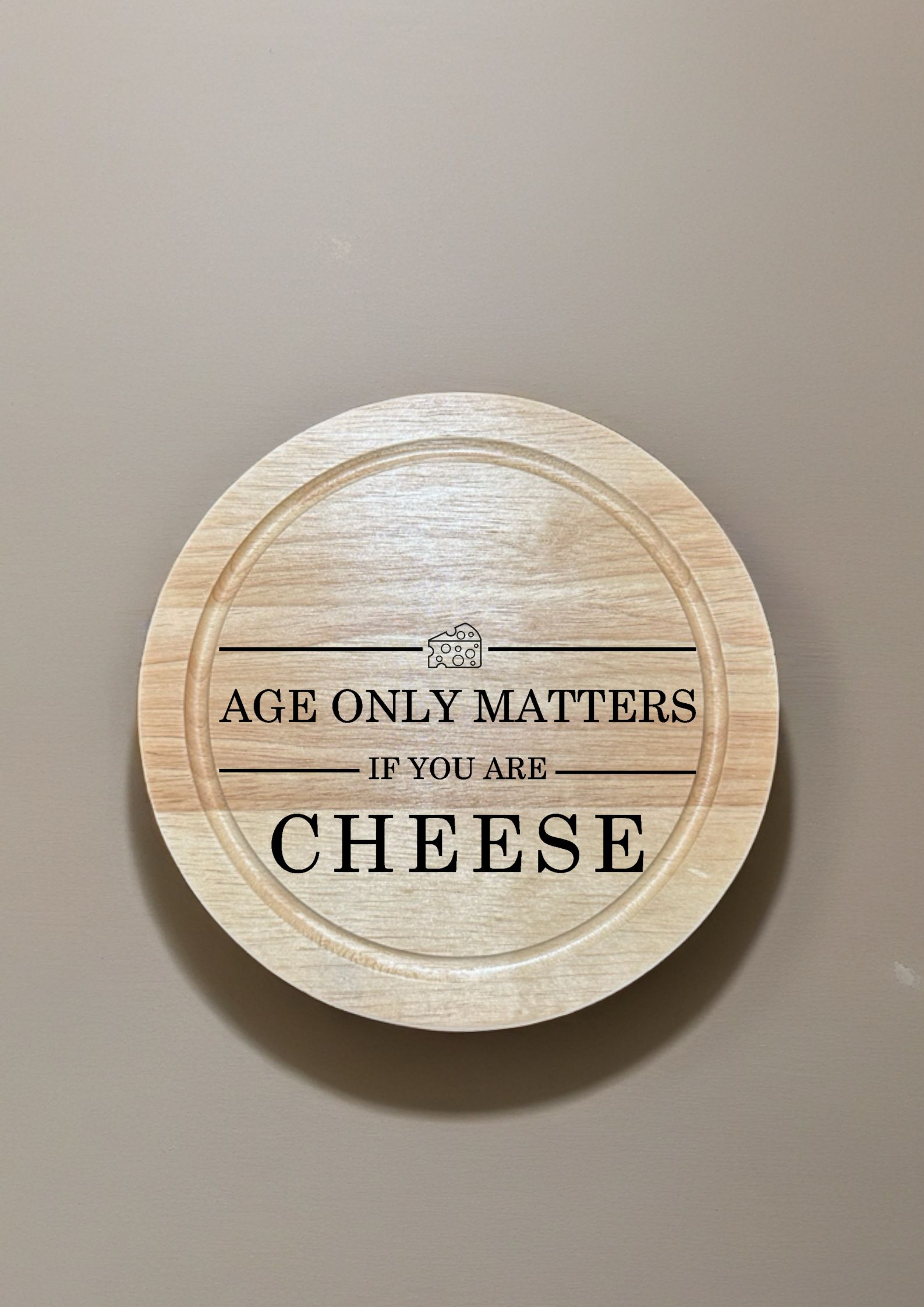 Age Only Matters Cheese Set finished engraved product