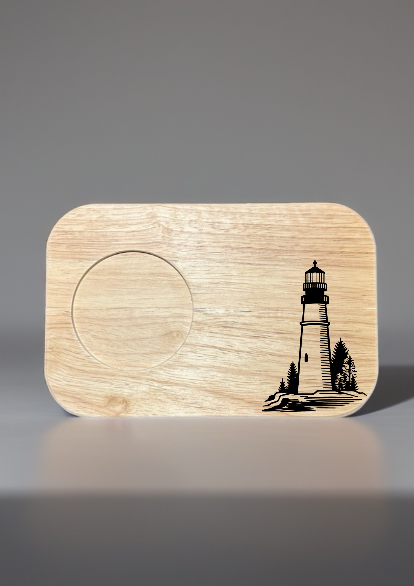 Lighthouse Teacup Board finished engraved product
