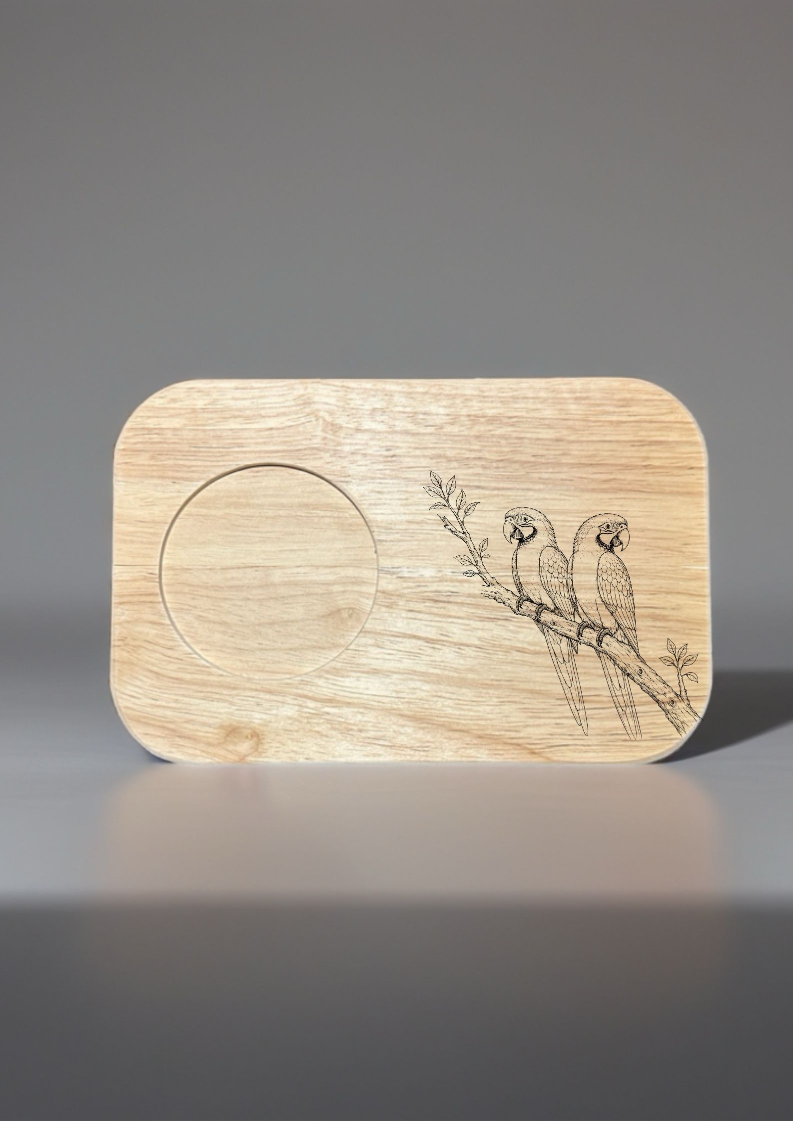 Parrots Mug Board finished engraved product