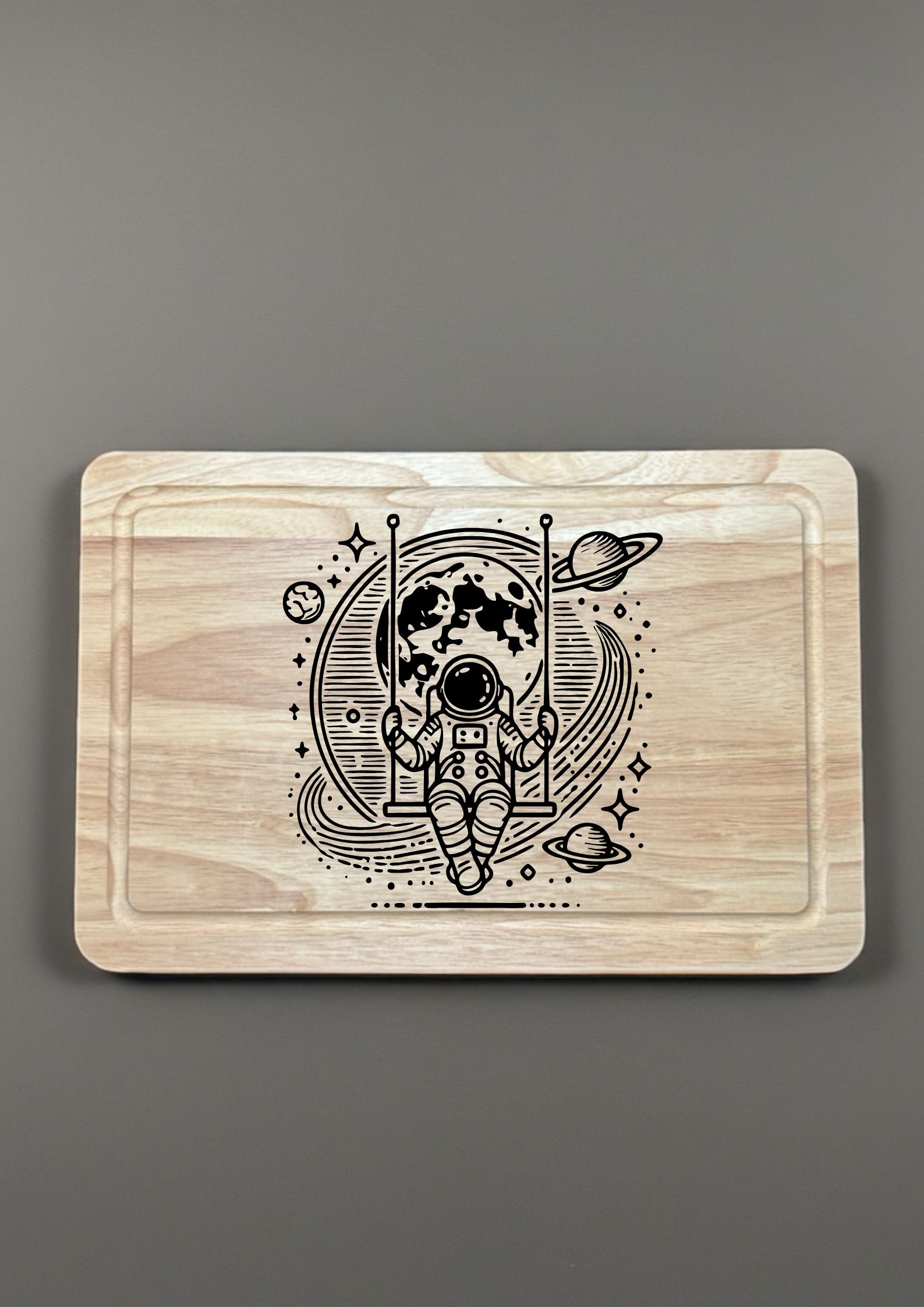 Space Chopping Board finished engraved product
