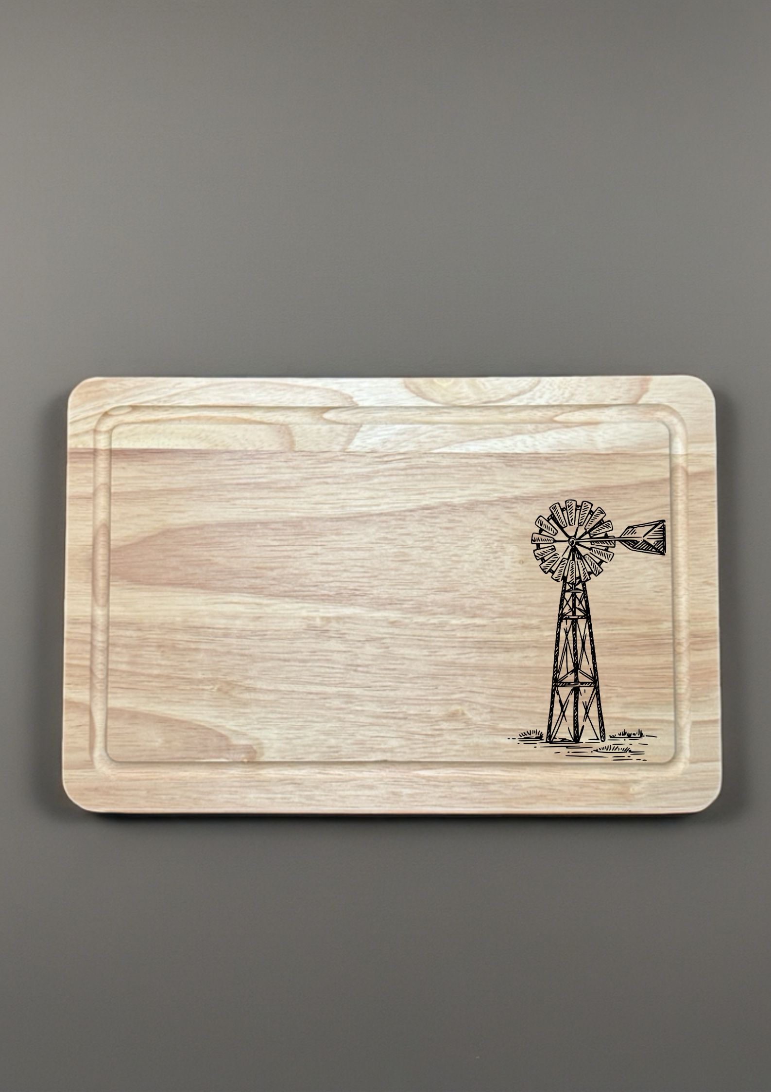 Windmill Chopping Board finished engraved product