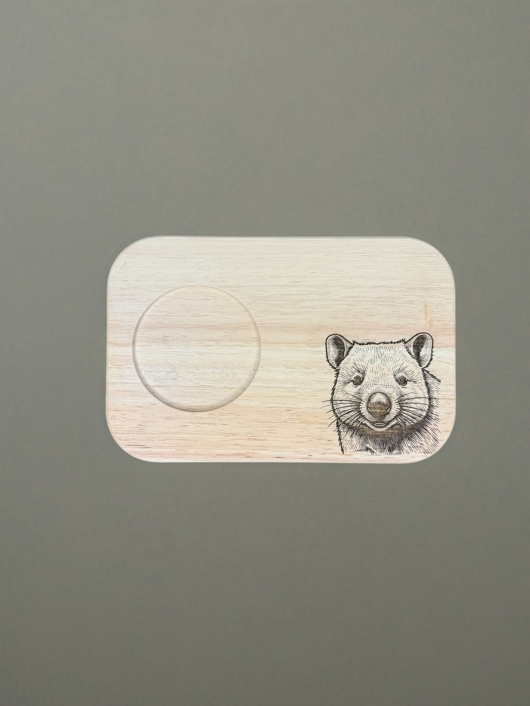 Wombat Teacup Board finished engraved product