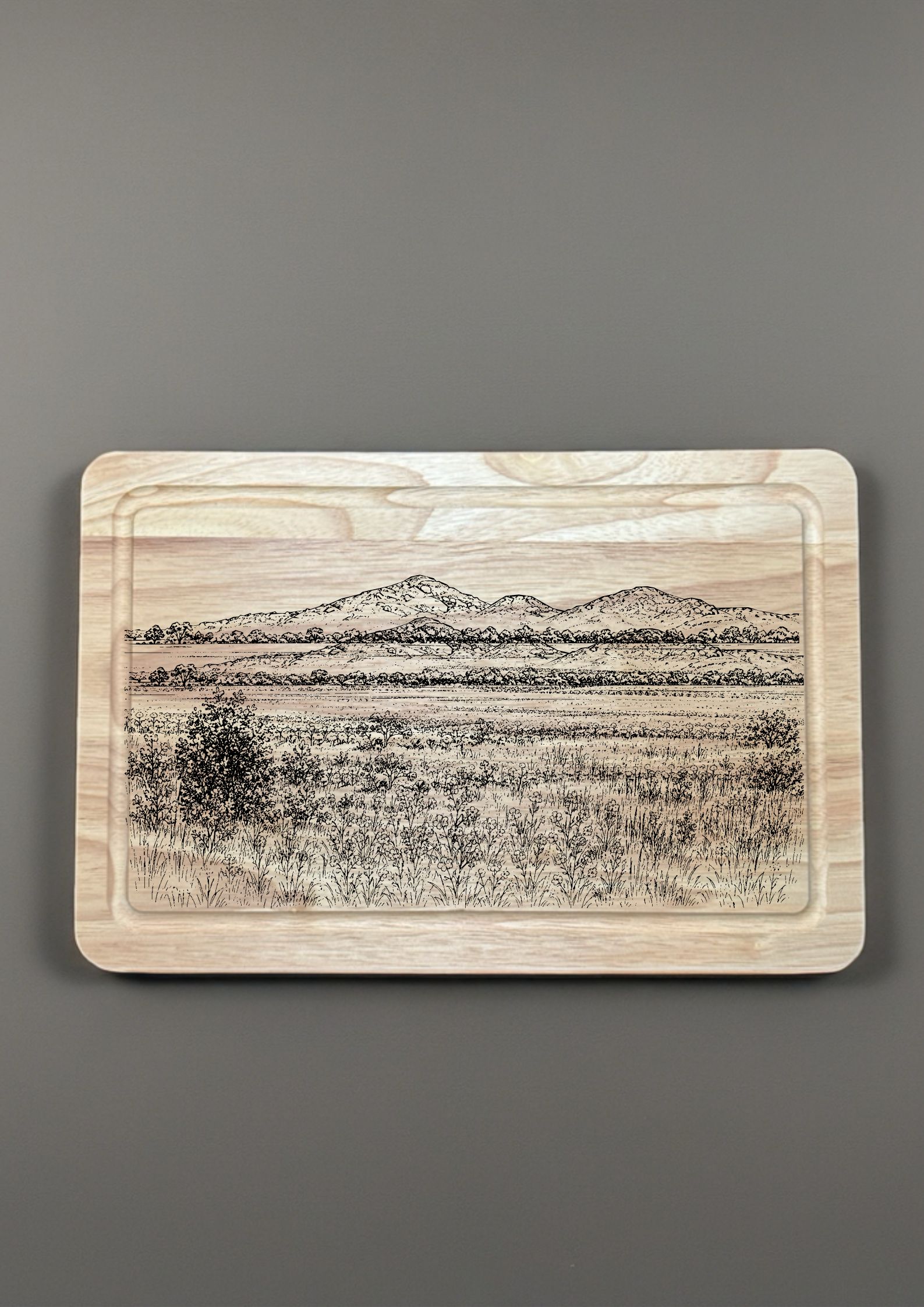 You Yangs Chopping Board finished engraved product