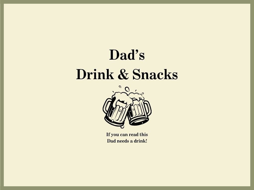 Dad's Drinks & Snacks Mug Board engraving artwork
