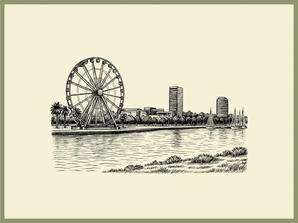 Geelong Waterfront Teacup Board engraving artwork