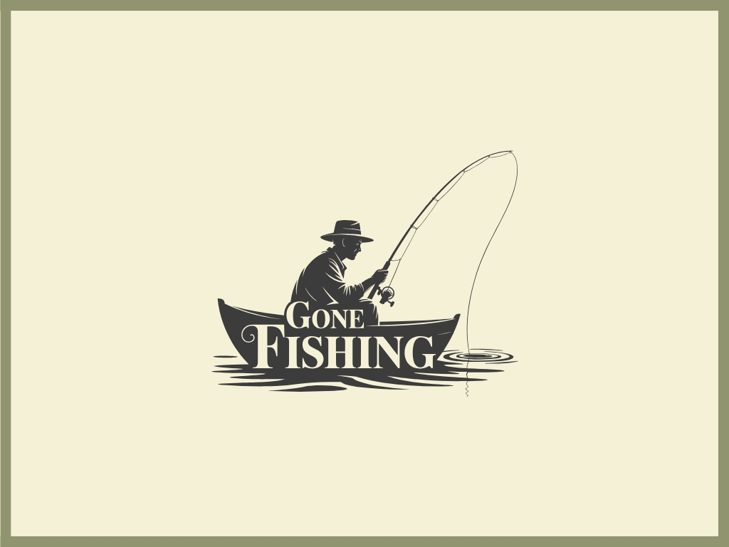 Gone Fishing Teacup Board engraving artwork