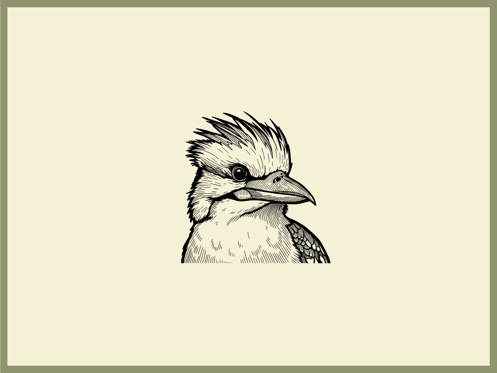 Kookaburra Teacup Board engraving artwork