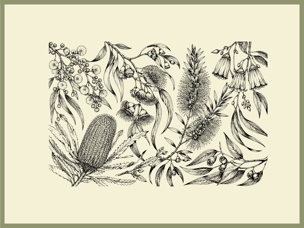 Native & Botanical Chopping Board engraving artwork