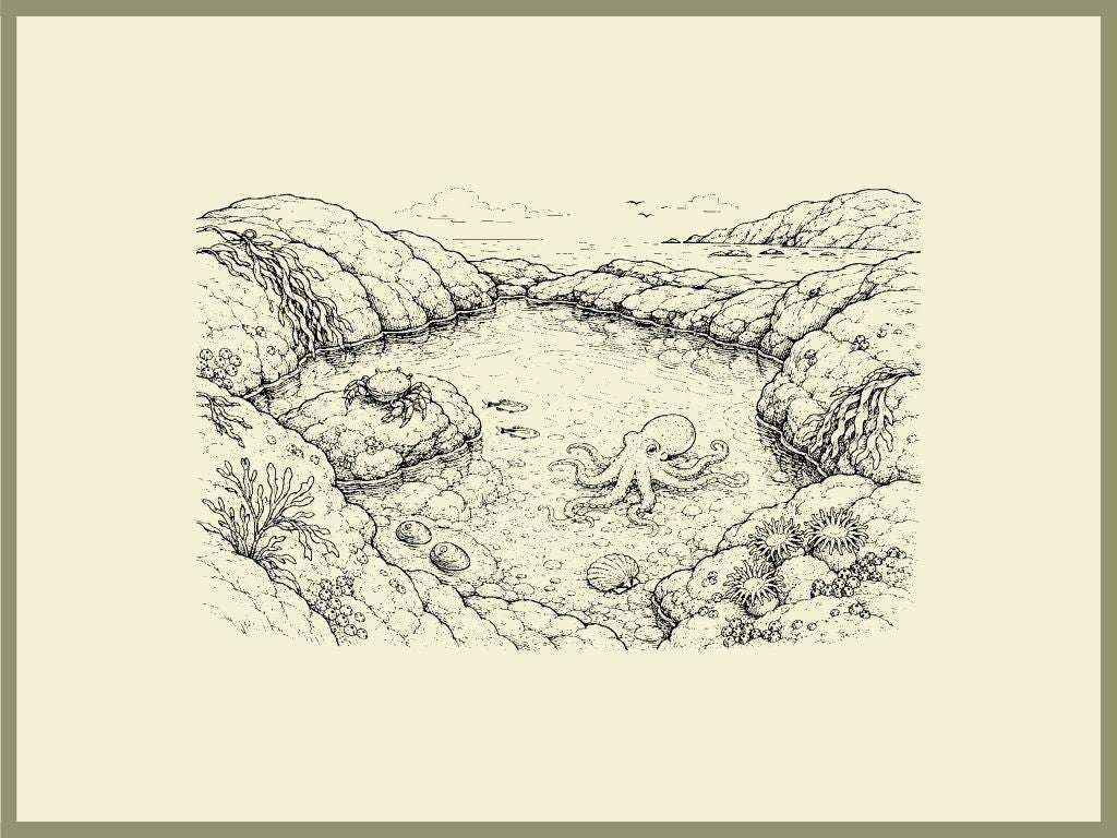 Rock Pool Chopping Board engraving artwork