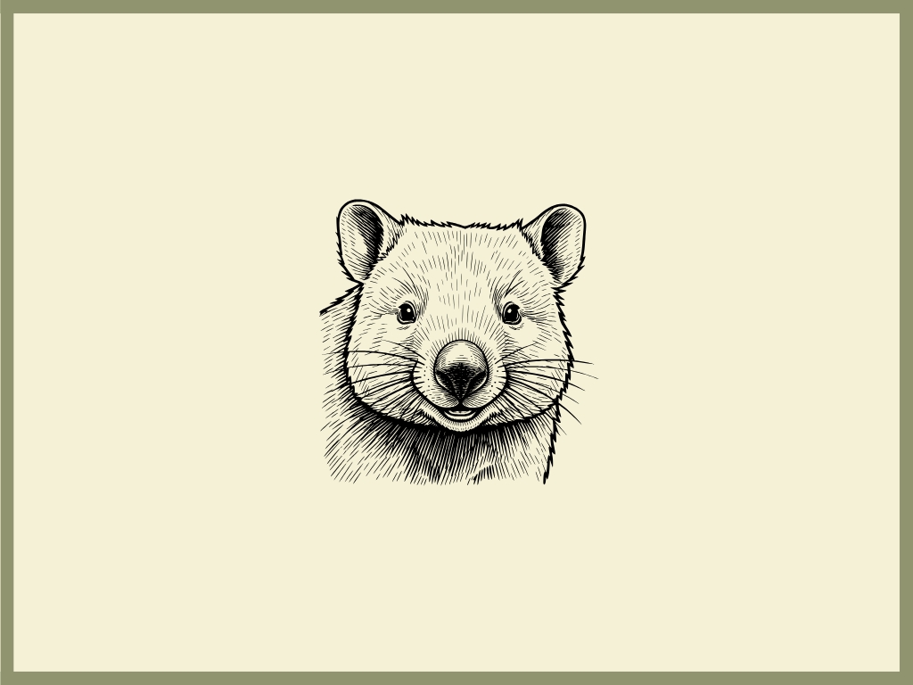 Wombat Teacup Board engraving artwork