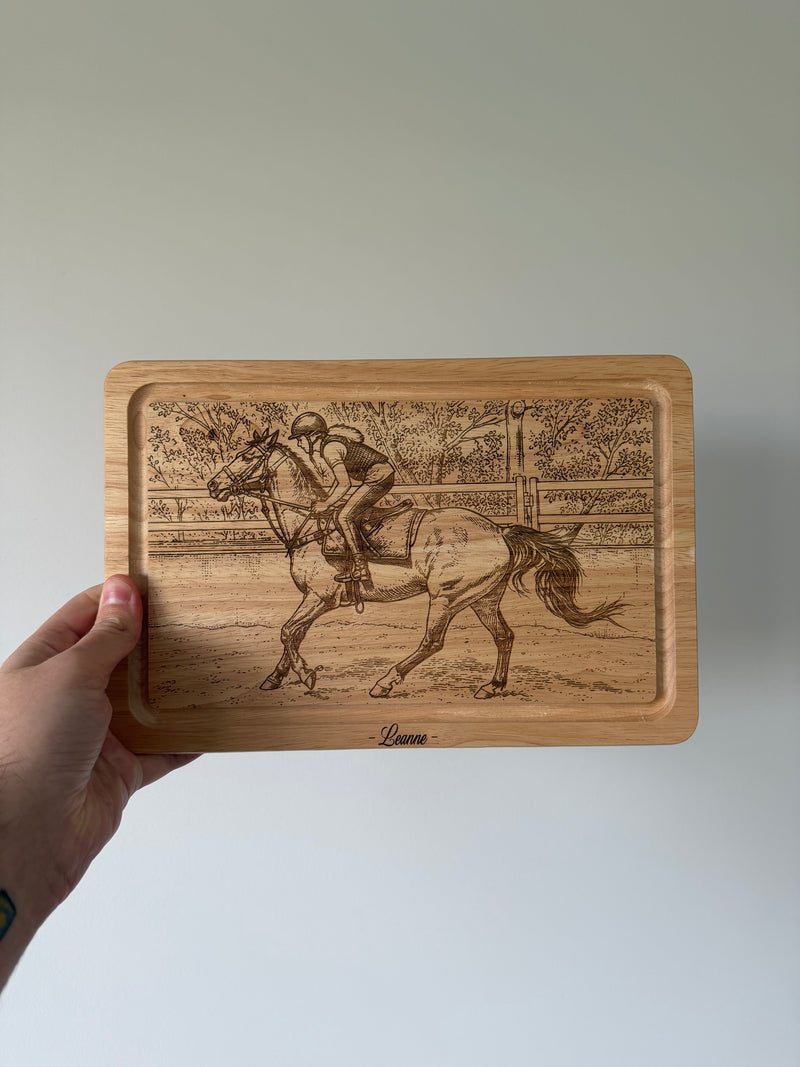 chopping board - horse rider